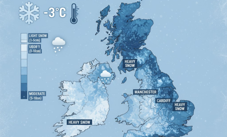UK Snow Forecast: Met Office Warns of Arctic Blast and Freezing Temperatures Ahead uk snow forecast